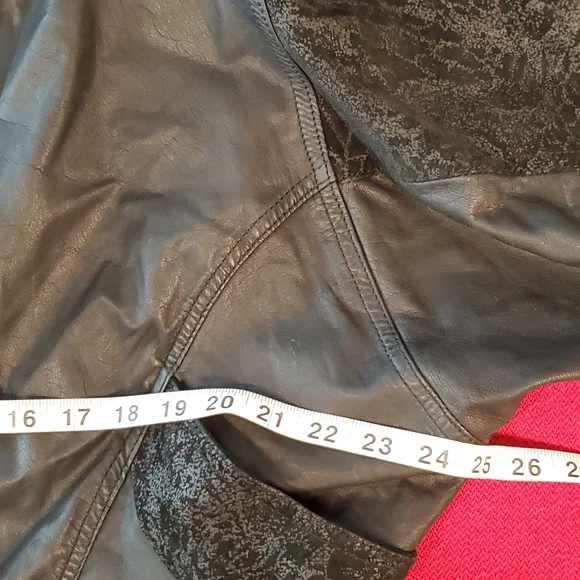 Winlit Black leather dolman batwing sleeve jacket moto Large - Picture 4 of 10